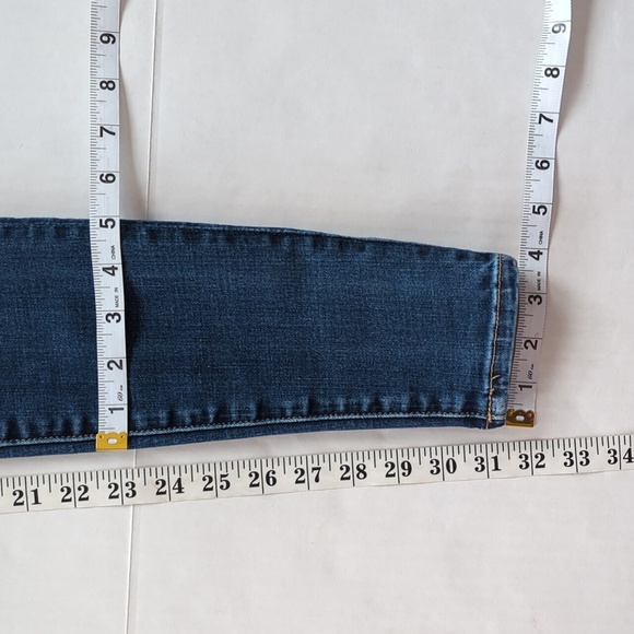 AEO Next Level Stretch Super Hi-Rise Jegging Mom Jeans 4 X-Long Blue Pockets - Picture 14 of 16